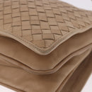 BOTTEGA VENETA INTRECCIATO Shoulder Bag Leather Beige Gold Auth bs35659-16