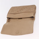BOTTEGA VENETA INTRECCIATO Shoulder Bag Leather Beige Gold Auth bs35659-17