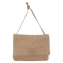 BOTTEGA VENETA INTRECCIATO Shoulder Bag Leather Beige Gold Auth bs35659-13