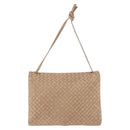 BOTTEGA VENETA INTRECCIATO Shoulder Bag Leather Beige Gold Auth bs35659-2