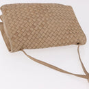 BOTTEGA VENETA INTRECCIATO Shoulder Bag Leather Beige Gold Auth bs35659-6