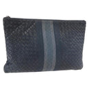 BOTTEGA VENETA INTRECCIATO Clutch Bag Leather Navy Auth bs35660-1