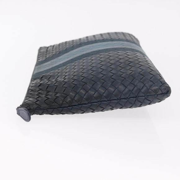 BOTTEGA VENETA INTRECCIATO Clutch Bag Leather Navy Auth bs35660