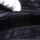 VERSACE Chain Hand Bag Leather Black Gold Auth bs35661A-11