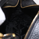 VERSACE Chain Hand Bag Leather Black Gold Auth bs35661A-17