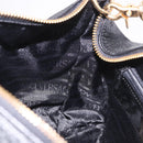 VERSACE Chain Hand Bag Leather Black Gold Auth bs35661A-18