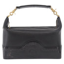 VERSACE Chain Hand Bag Leather Black Gold Auth bs35661A-13
