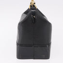 VERSACE Chain Hand Bag Leather Black Gold Auth bs35661A-4