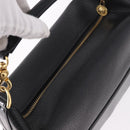 VERSACE Chain Hand Bag Leather Black Gold Auth bs35661A-6