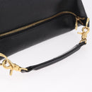 VERSACE Chain Hand Bag Leather Black Gold Auth bs35661A-7