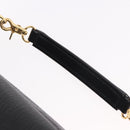 VERSACE Chain Hand Bag Leather Black Gold Auth bs35661A-8