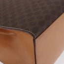 CELINE Macadam Canvas Hand Bag PVC Leather Brown Gold Auth bs35662-9