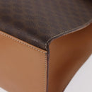 CELINE Macadam Canvas Hand Bag PVC Leather Brown Gold Auth bs35662-15