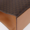 CELINE Macadam Canvas Hand Bag PVC Leather Brown Gold Auth bs35662-16