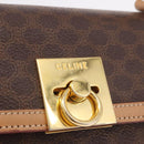 CELINE Macadam Canvas Hand Bag PVC Leather Brown Gold Auth bs35662-19