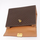 CELINE Macadam Canvas Hand Bag PVC Leather Brown Gold Auth bs35662-10