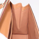 CELINE Macadam Canvas Hand Bag PVC Leather Brown Gold Auth bs35662-20