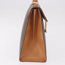 CELINE Macadam Canvas Hand Bag PVC Leather Brown Gold Auth bs35662-4