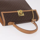 CELINE Macadam Canvas Hand Bag PVC Leather Brown Gold Auth bs35662-6
