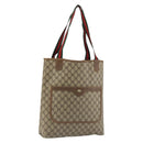 GUCCI GG Supreme Web Sherry Line Tote Bag PVC Beige 39 02 003 Auth bs35666-1