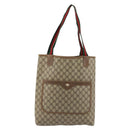GUCCI GG Supreme Web Sherry Line Tote Bag PVC Beige 39 02 003 Auth bs35666-13