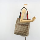 GUCCI GG Supreme Web Sherry Line Tote Bag PVC Beige 39 02 003 Auth bs35666-21