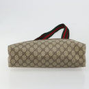 GUCCI GG Supreme Web Sherry Line Tote Bag PVC Beige 39 02 003 Auth bs35666-5