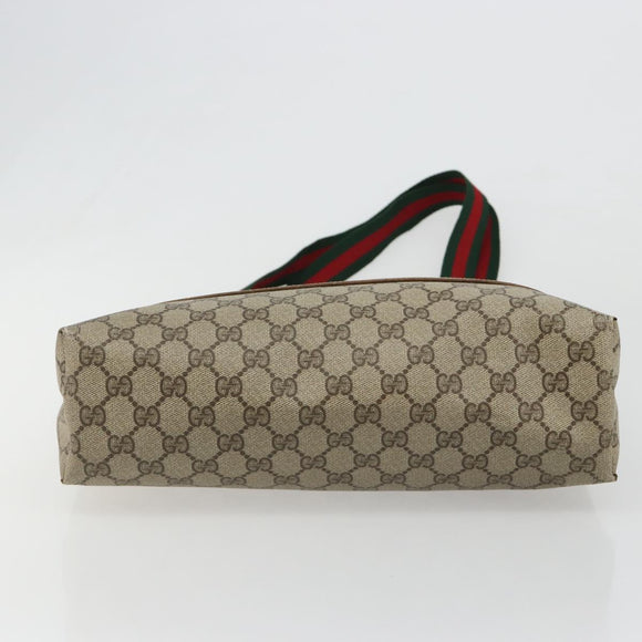 GUCCI GG Supreme Web Sherry Line Tote Bag PVC Beige 39 02 003 Auth bs35666