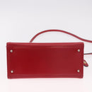 Gianni Versace Hand Bag Leather 2way Red Gold Auth bs35668-11