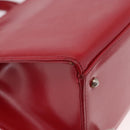 Gianni Versace Hand Bag Leather 2way Red Gold Auth bs35668-12