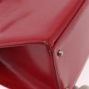 Gianni Versace Hand Bag Leather 2way Red Gold Auth bs35668-14