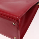 Gianni Versace Hand Bag Leather 2way Red Gold Auth bs35668-15