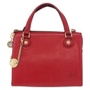 Gianni Versace Hand Bag Leather 2way Red Gold Auth bs35668-2