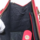 Gianni Versace Hand Bag Leather 2way Red Gold Auth bs35668-21