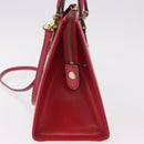 Gianni Versace Hand Bag Leather 2way Red Gold Auth bs35668-4