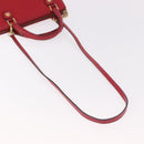 Gianni Versace Hand Bag Leather 2way Red Gold Auth bs35668-9