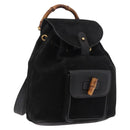 GUCCI Bamboo Backpack Suede Black Gold 003 1705 0030 Auth bs35670A-1