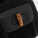 GUCCI Bamboo Backpack Suede Black Gold 003 1705 0030 Auth bs35670A-20