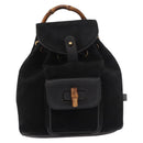 GUCCI Bamboo Backpack Suede Black Gold 003 1705 0030 Auth bs35670A-13