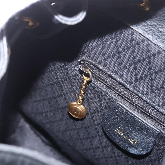 GUCCI Bamboo Backpack Suede Black Gold 003 1705 0030 Auth bs35670A