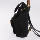 GUCCI Bamboo Backpack Suede Black Gold 003 1705 0030 Auth bs35670A-3