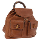 GUCCI Bamboo Backpack Leather Brown Gold 003 58 0016 Auth bs35671-1