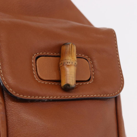 GUCCI Bamboo Backpack Leather Brown Gold 003 58 0016 Auth bs35671