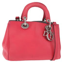 Christian Dior Diorissimo Hand Bag Leather 2way Pink Silver Auth bs35672A-1