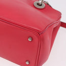 Christian Dior Diorissimo Hand Bag Leather 2way Pink Silver Auth bs35672A-16