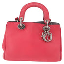 Christian Dior Diorissimo Hand Bag Leather 2way Pink Silver Auth bs35672A-13