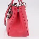 Christian Dior Diorissimo Hand Bag Leather 2way Pink Silver Auth bs35672A-3