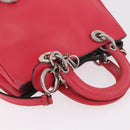 Christian Dior Diorissimo Hand Bag Leather 2way Pink Silver Auth bs35672A-6
