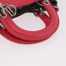 Christian Dior Diorissimo Hand Bag Leather 2way Pink Silver Auth bs35672A-7