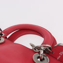 Christian Dior Diorissimo Hand Bag Leather 2way Pink Silver Auth bs35672A-14